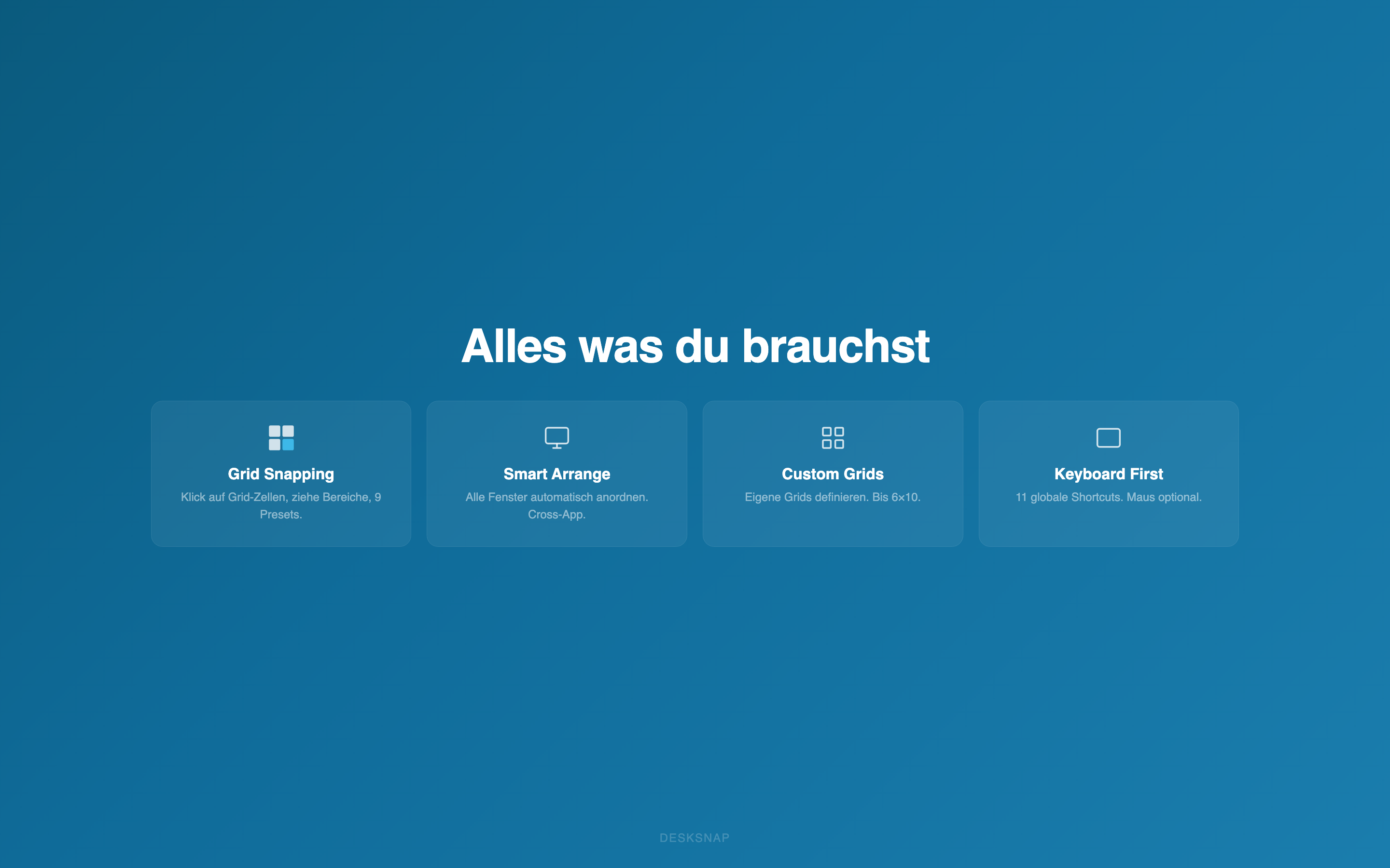 Alles was du brauchst: Grid-Snapping, Smart Arrange, individuelle Grids, Tastatur zuerst