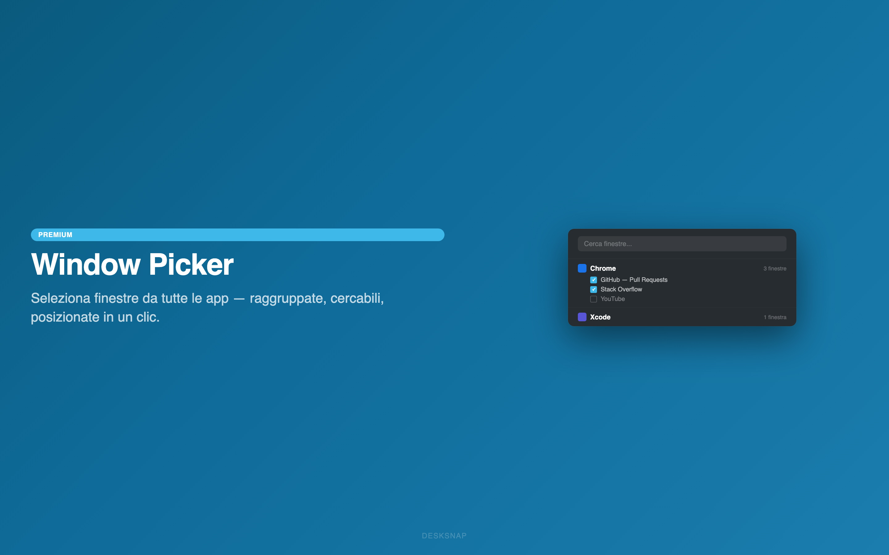Window Picker: seleziona finestre da tutte le app, raggruppate e cercabili